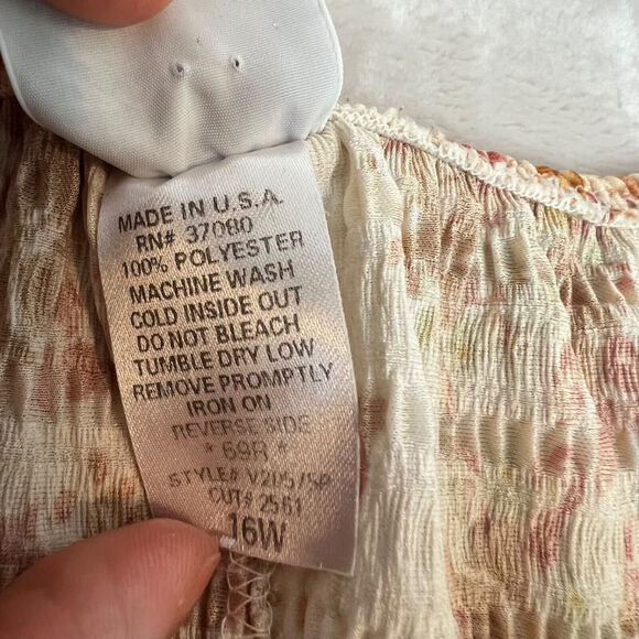 VTG Cottagecore Midi Dress Womens 16W Floral Sheer Stretch Boho Romantic Y2K - Picture 8 of 12